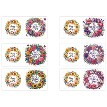 Load image into Gallery viewer, 6pcs Diamond Painting Greeting Cards DIY Diamond Art Cards for Adults (Wreath)