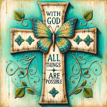 Load image into Gallery viewer, Diamond Painting - Full Round - Cross Butterfly (30*30CM)
