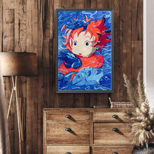 Load image into Gallery viewer, Diamond Painting - Full Round - Miyazaki Hayao Goldfish Princess On The Cliff (40*60CM)