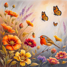 Load image into Gallery viewer, Diamond Painting - Full Round - Flower Robin (30*30CM)