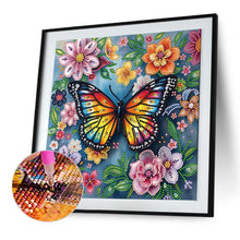 Load image into Gallery viewer, Diamond Painting - Partial Special Shaped - Flower Butterfly (30*30CM)