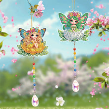 Load image into Gallery viewer, 2Pcs 5D DIY Diamond Painting Sun Catcher Crystal Painting Ornaments (Fairy)