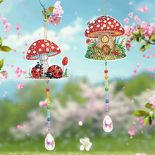 Load image into Gallery viewer, 2Pcs 5D DIY Diamond Painting Sun Catcher Crystal Painting Ornaments (Mushroom)