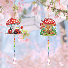 Load image into Gallery viewer, 2Pcs 5D DIY Diamond Painting Sun Catcher Crystal Painting Ornaments (Mushroom)