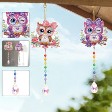 Load image into Gallery viewer, 2Pcs 5D DIY Diamond Painting Sun Catcher Crystal Painting Ornaments (Owl)