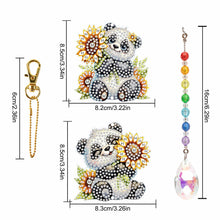 Load image into Gallery viewer, 2Pcs 5D DIY Diamond Painting Sun Catcher Crystal Painting Ornaments (Panda)