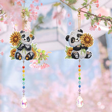 Load image into Gallery viewer, 2Pcs 5D DIY Diamond Painting Sun Catcher Crystal Painting Ornaments (Panda)