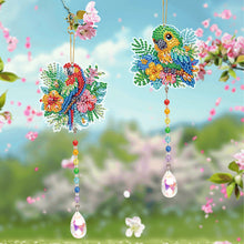 Load image into Gallery viewer, 2Pcs 5D DIY Diamond Painting Sun Catcher Crystal Painting Ornaments (Parrot)