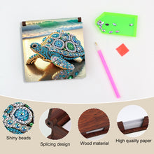 Load image into Gallery viewer, Sea Turtle Diamond Painting Notecard Box Gem Art Sticky Note Holder for DIY Art
