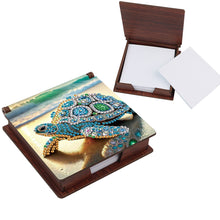 Load image into Gallery viewer, Sea Turtle Diamond Painting Notecard Box Gem Art Sticky Note Holder for DIY Art