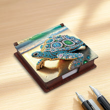 Load image into Gallery viewer, Sea Turtle Diamond Painting Notecard Box Gem Art Sticky Note Holder for DIY Art