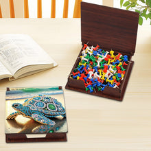 Load image into Gallery viewer, Sea Turtle Diamond Painting Notecard Box Gem Art Sticky Note Holder for DIY Art