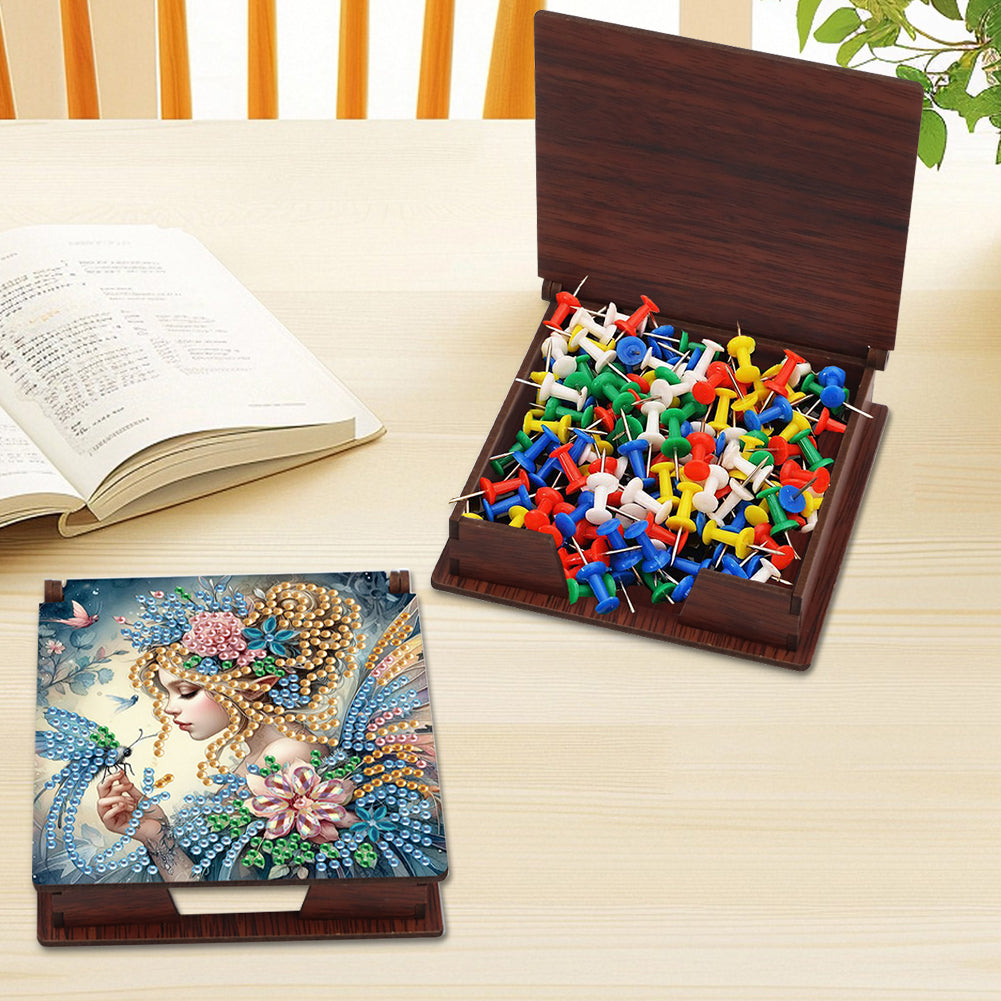 Elf Girl Diamond Painting Notecard Box Gem Art Sticky Note Holder for DIY Art