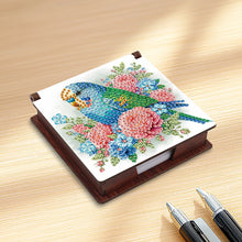 Load image into Gallery viewer, Parrot Diamond Painting Notecard Box Gem Art Sticky Note Holder for DIY Art