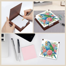 Load image into Gallery viewer, Parrot Diamond Painting Notecard Box Gem Art Sticky Note Holder for DIY Art