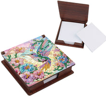 Load image into Gallery viewer, Hummingbird Diamond Painting Notecard Box Gem Art Sticky Note Holder for DIY Art