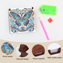 Load image into Gallery viewer, Butterfly Diamond Painting Notecard Box Gem Art Sticky Note Holder for DIY Art