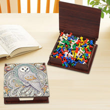 Load image into Gallery viewer, Owl Diamond Painting Notecard Box Gem Art Sticky Note Holder for DIY Art