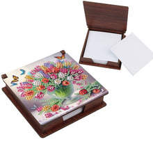 Load image into Gallery viewer, Bouquet Diamond Painting Notecard Box Gem Art Sticky Note Holder for DIY Art