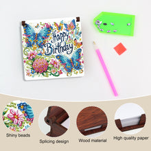 Load image into Gallery viewer, Butterfly Diamond Painting Notecard Box Gem Art Sticky Note Holder for DIY Art