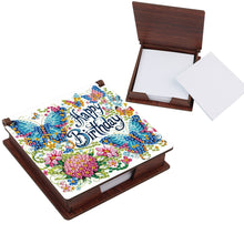 Load image into Gallery viewer, Butterfly Diamond Painting Notecard Box Gem Art Sticky Note Holder for DIY Art