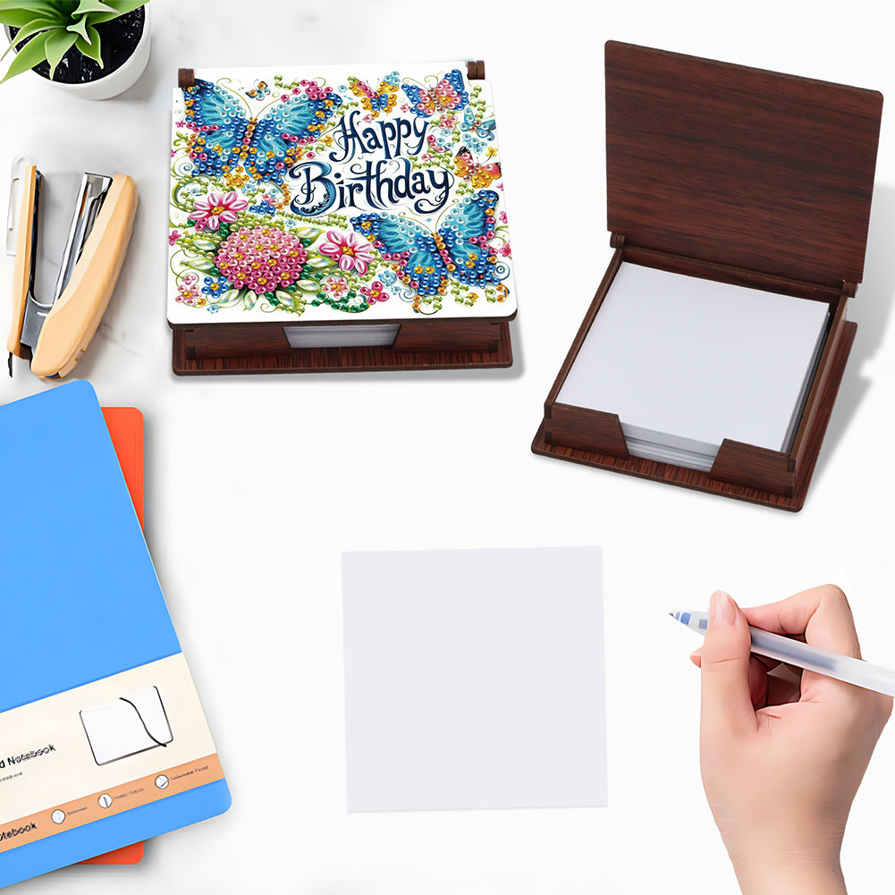 Butterfly Diamond Painting Notecard Box Gem Art Sticky Note Holder for DIY Art