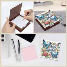 Load image into Gallery viewer, Butterfly Diamond Painting Notecard Box Gem Art Sticky Note Holder for DIY Art