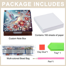 Load image into Gallery viewer, Hummingbird Diamond Painting Notecard Box Gem Art Sticky Note Holder for DIY Art