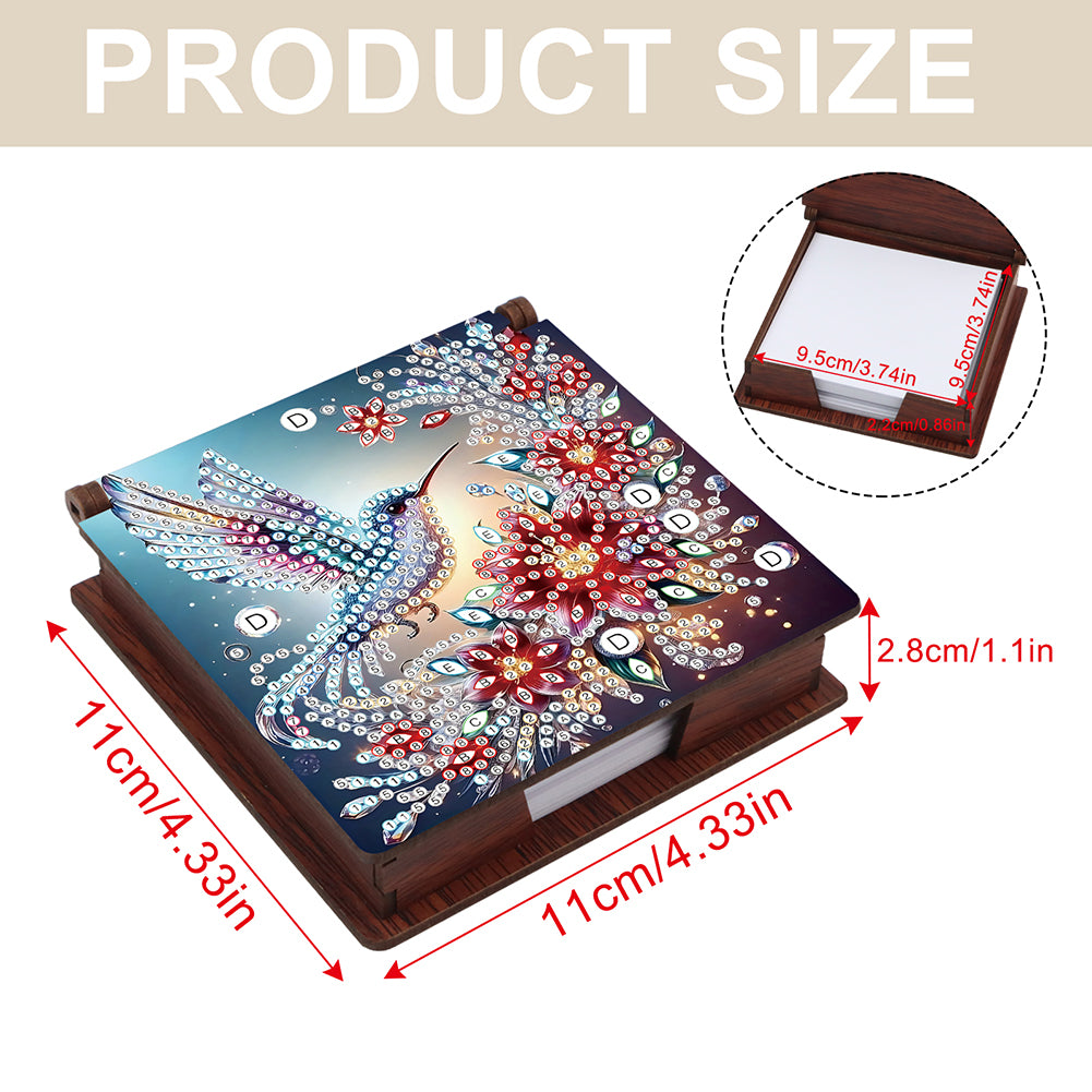 Hummingbird Diamond Painting Notecard Box Gem Art Sticky Note Holder for DIY Art