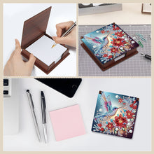 Load image into Gallery viewer, Hummingbird Diamond Painting Notecard Box Gem Art Sticky Note Holder for DIY Art