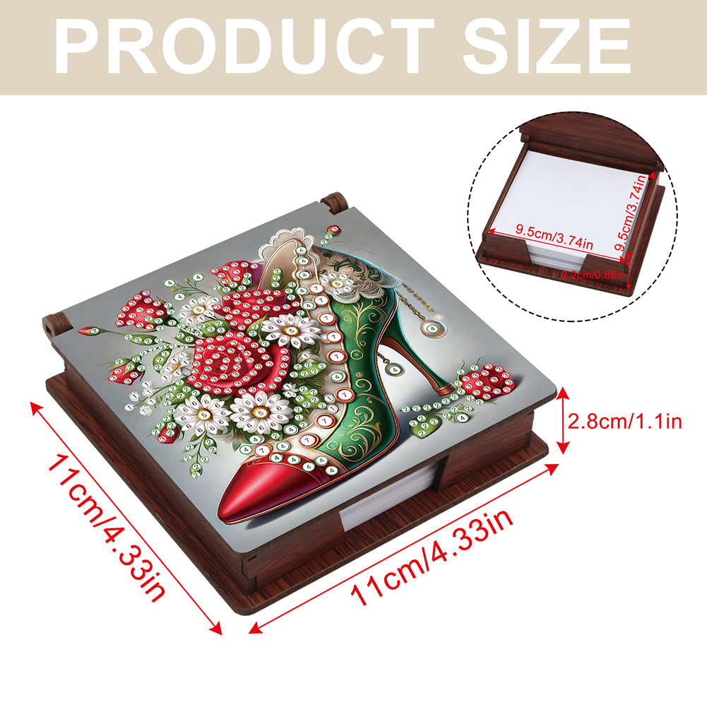 High Heels Diamond Painting Notecard Box Gem Art Sticky Note Holder for DIY Art