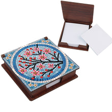 Load image into Gallery viewer, Flowers Diamond Painting Notecard Box Gem Art Sticky Note Holder for DIY Art