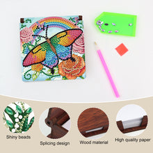 Load image into Gallery viewer, Butterfly Diamond Painting Notecard Box Gem Art Sticky Note Holder for DIY Art