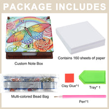Load image into Gallery viewer, Butterfly Diamond Painting Notecard Box Gem Art Sticky Note Holder for DIY Art