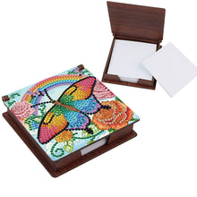 Load image into Gallery viewer, Butterfly Diamond Painting Notecard Box Gem Art Sticky Note Holder for DIY Art