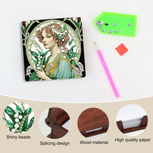 Load image into Gallery viewer, Elegant Lady Diamond Painting Notecard Box Gem Art Sticky Note Holder for Adults