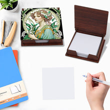 Load image into Gallery viewer, Elegant Lady Diamond Painting Notecard Box Gem Art Sticky Note Holder for Adults