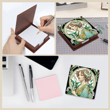 Load image into Gallery viewer, Elegant Lady Diamond Painting Notecard Box Gem Art Sticky Note Holder for Adults