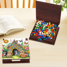 Load image into Gallery viewer, Animals Diamond Painting Notecard Box Gem Art Sticky Note Holder for Home Office