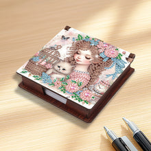 Load image into Gallery viewer, Animals Diamond Painting Notecard Box Gem Art Sticky Note Holder for Home Office