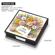 Load image into Gallery viewer, Flowers Diamond Painting Memo Pad Holder with 160 Sheets of Paper for DIY Craft