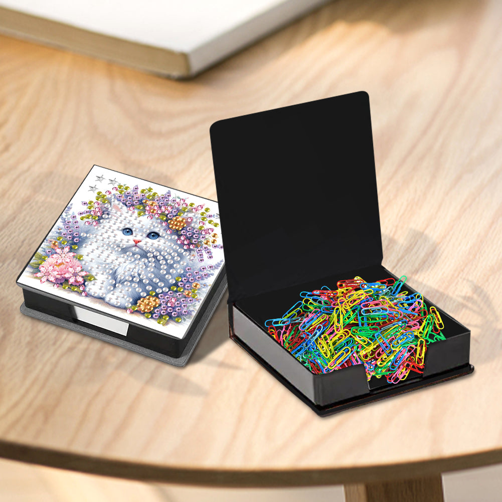 Cat Diamond Painting Memo Pad Holder with 160 Sheets of Paper for DIY Art Craft