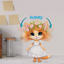 Load image into Gallery viewer, Acrylic Shaking Head Cat Table Top Special ShapeDiamond Painting Ornament Kits