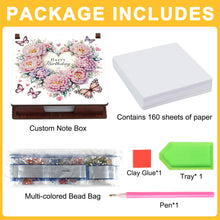 Load image into Gallery viewer, 1pc Flower Pattern DIY Diamond Painting Note Box with 160 Sheets Desktop Decor