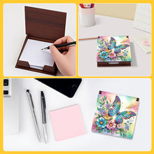 Load image into Gallery viewer, 1pc Butterfly Pattern DIY Diamond Painting Note Box w/ 160 Notes Office Decor