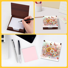 Load image into Gallery viewer, 1pc Flower Pattern DIY Diamond Painting Note Box with 160 Sheets Desktop Decor