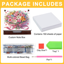 Load image into Gallery viewer, 1pc Flower Pattern DIY Diamond Painting Note Box with 160 Sheets Desktop Decor