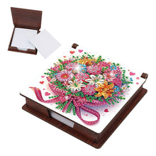 Load image into Gallery viewer, 1pc Flower Pattern DIY Diamond Painting Note Box with 160 Sheets Desktop Decor