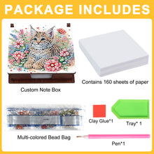 Load image into Gallery viewer, 1pc Cat Pattern DIY Diamond Painting Kit Note Box 160 Sticky Notes Desktop Decor