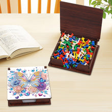 Load image into Gallery viewer, 1pc Butterfly Pattern DIY Diamond Painting Note Box w/ 160 Notes Office Decor